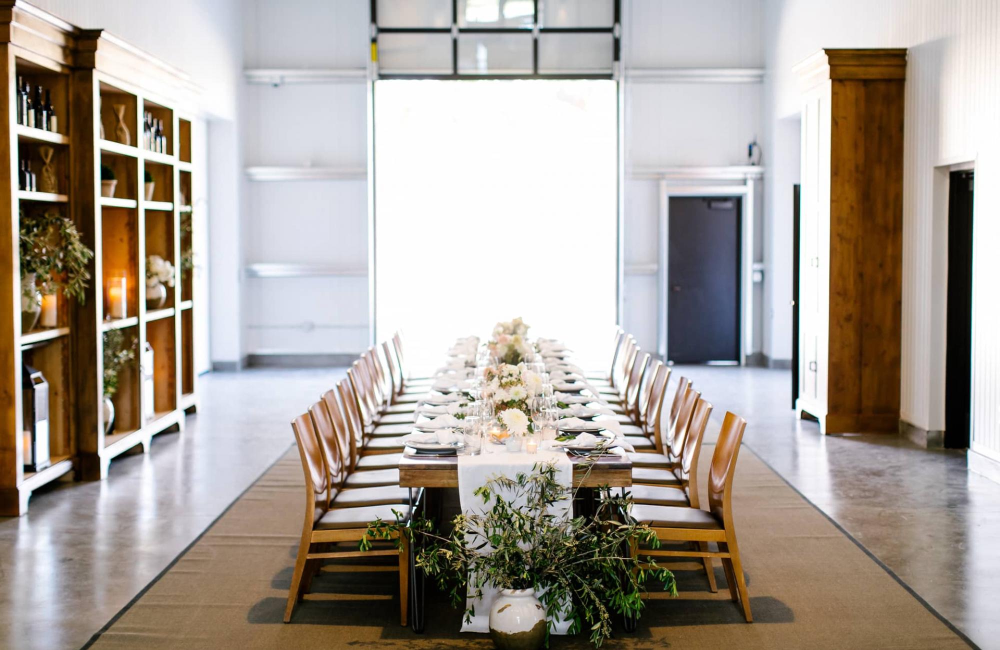 Long Table with Chairs at Petros Winery Special Events
