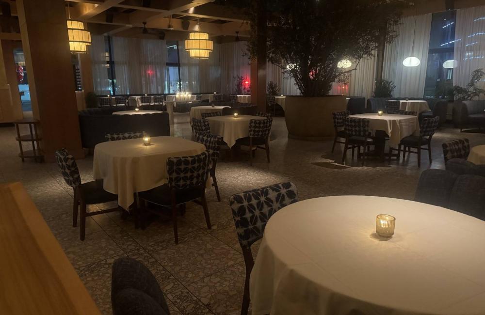 Petros on Sunset interior of table and chairs