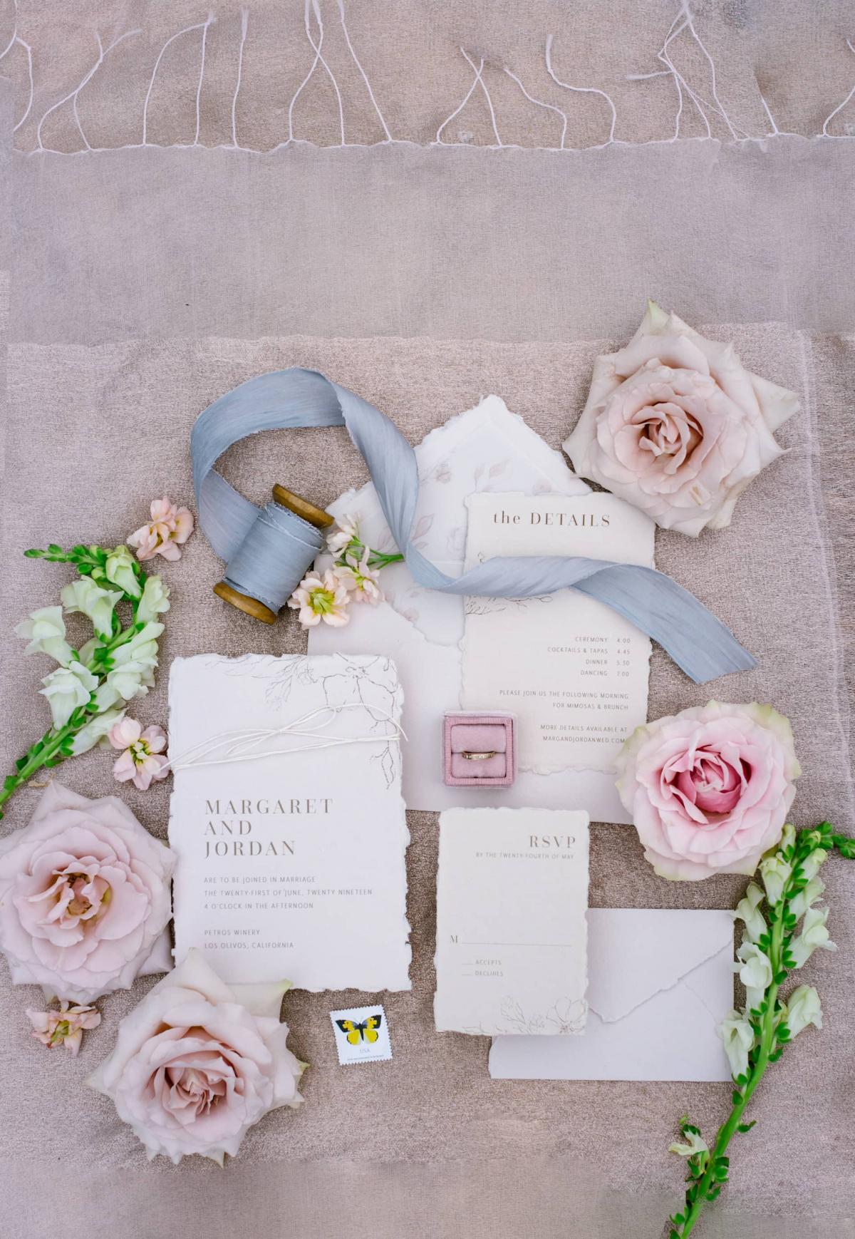 Invitation Stationary for Mika & James's Wedding