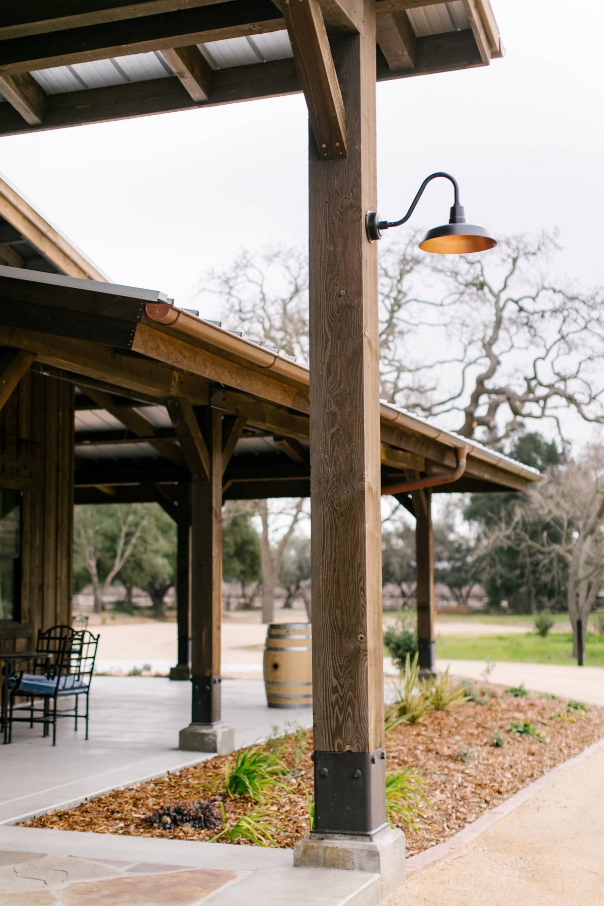 Side Shot of Porch with Small Garden for a Rehearsal Dinner