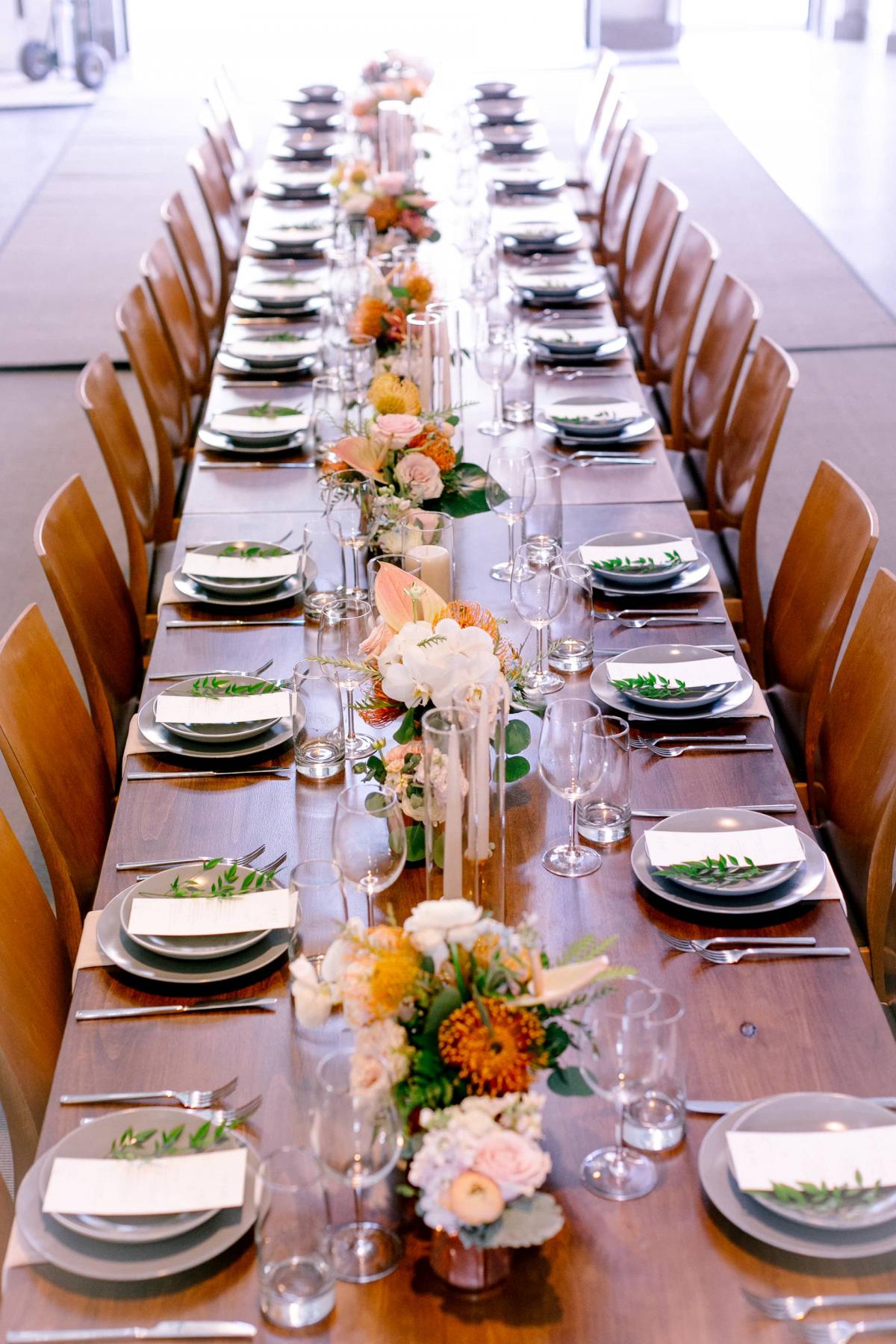 Long Reception Table for Mika & James's Wedding