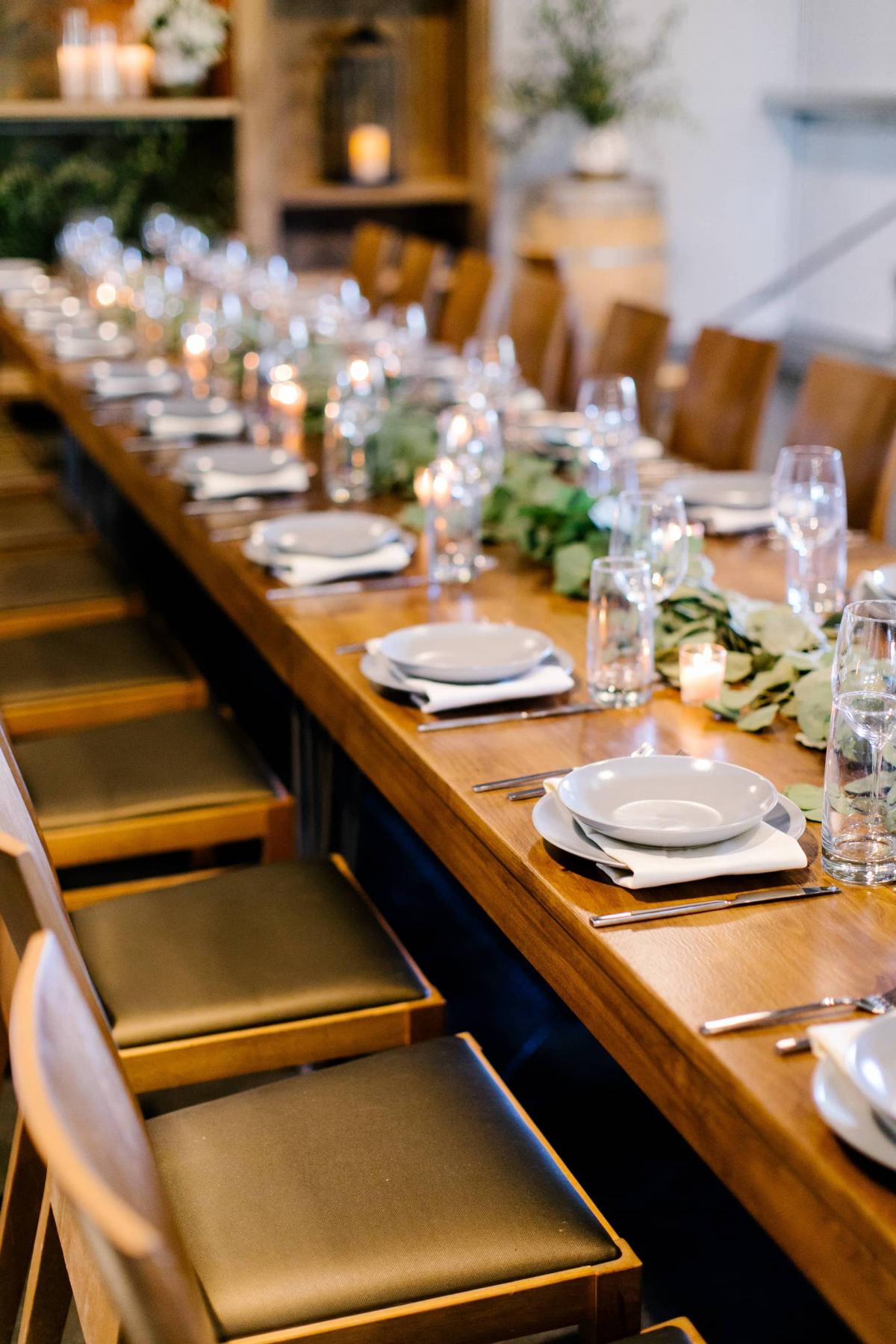 Side Angle of Long Reception Table at Petros Winery