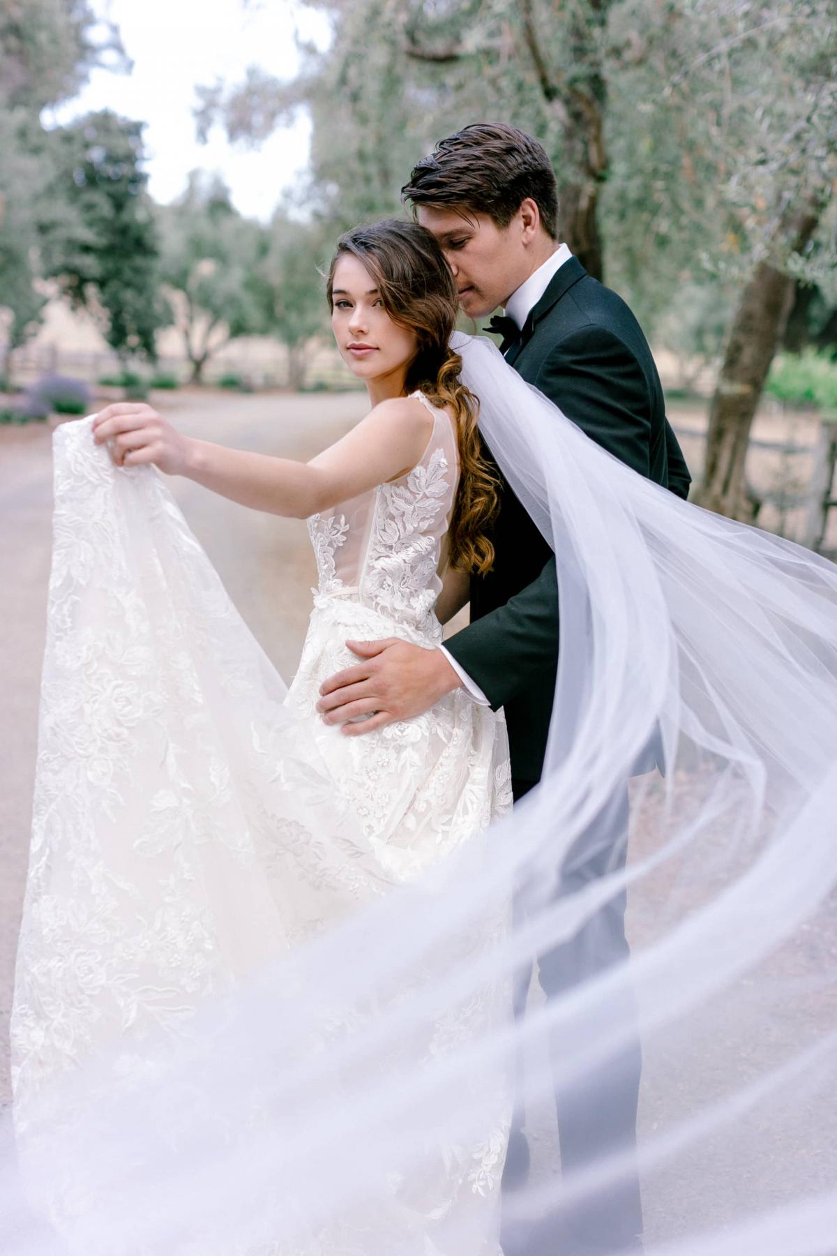Groom with Hand Around Bride for Mika & James's Wedding