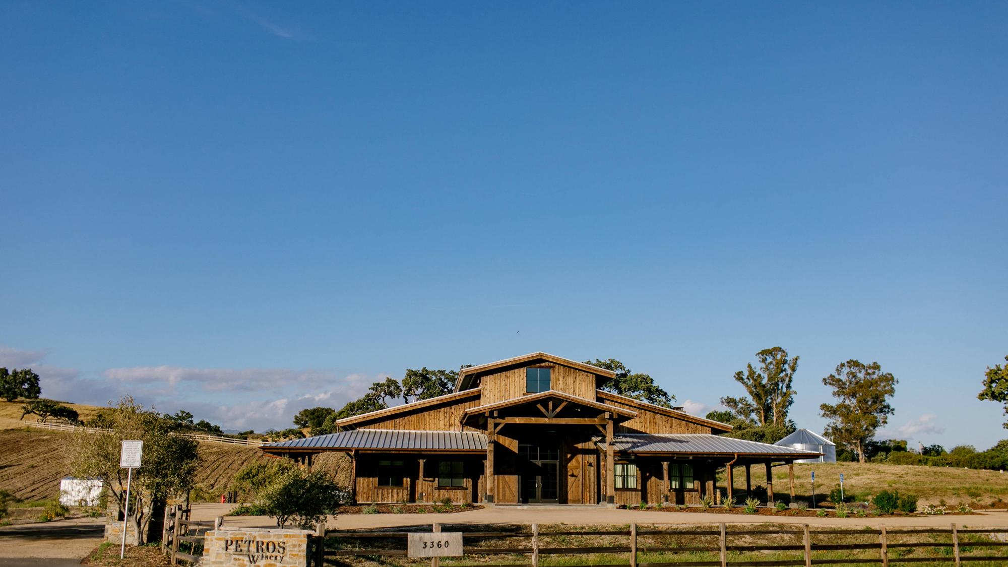 Petros Brand Winery with Blue Sky