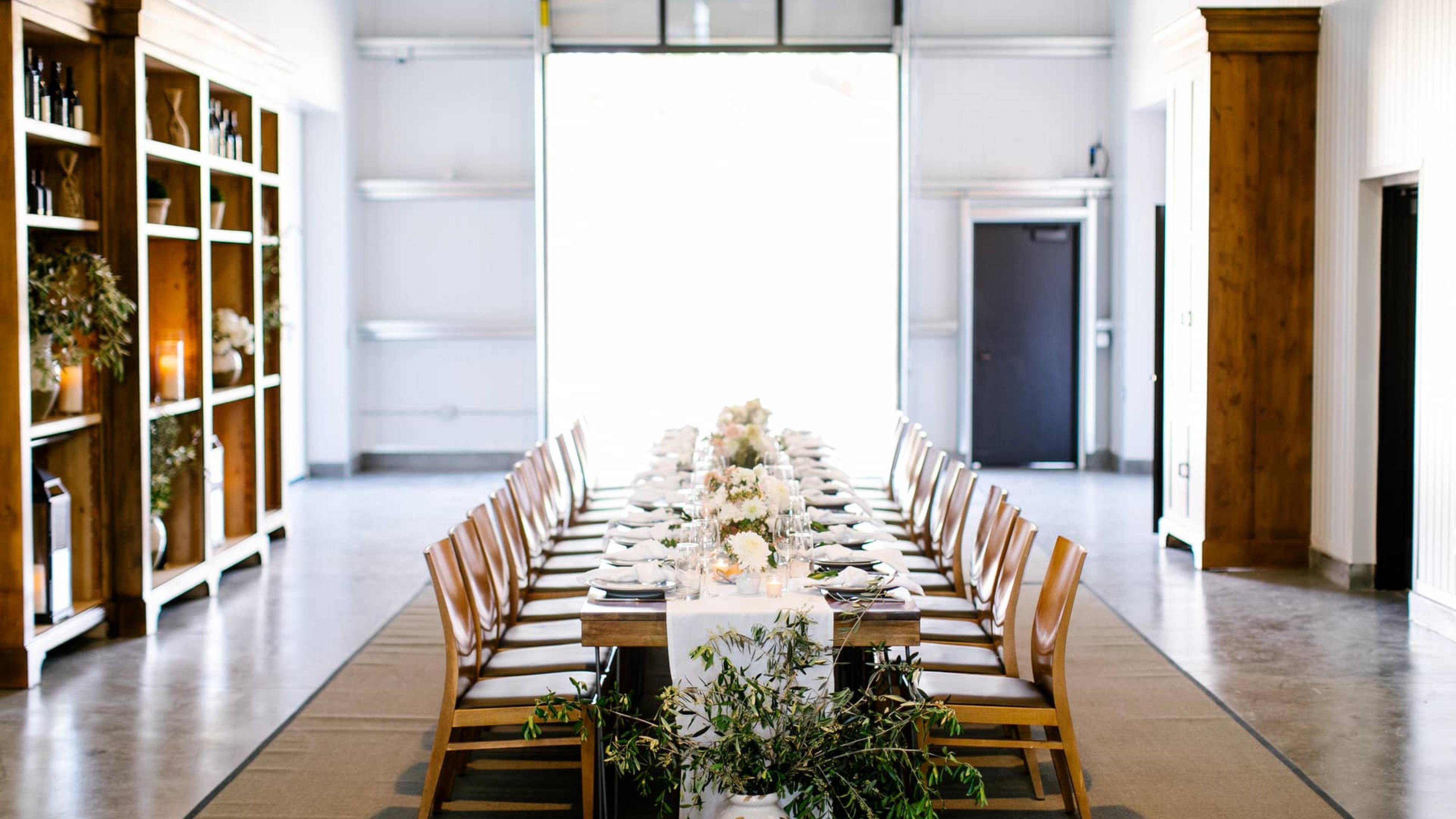 Long Table with Chairs at Petros Winery Special Events